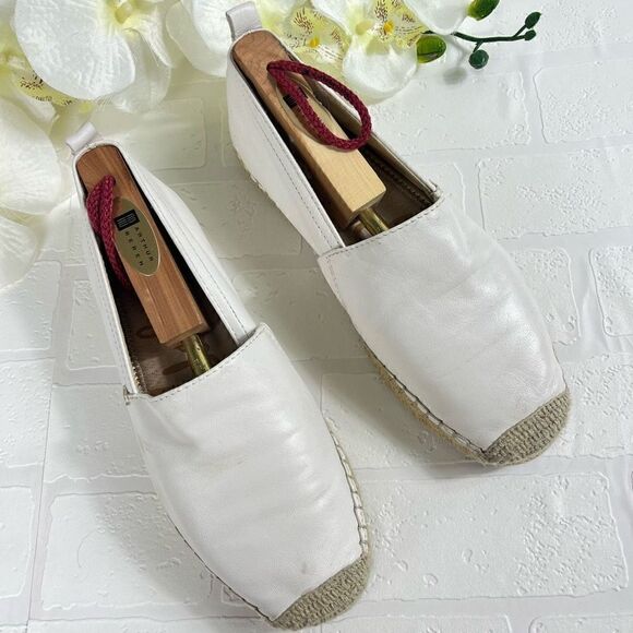Sam Edelman Womens Espadrille Size 6.5 White Leather Slip on - Picture 5 of 15